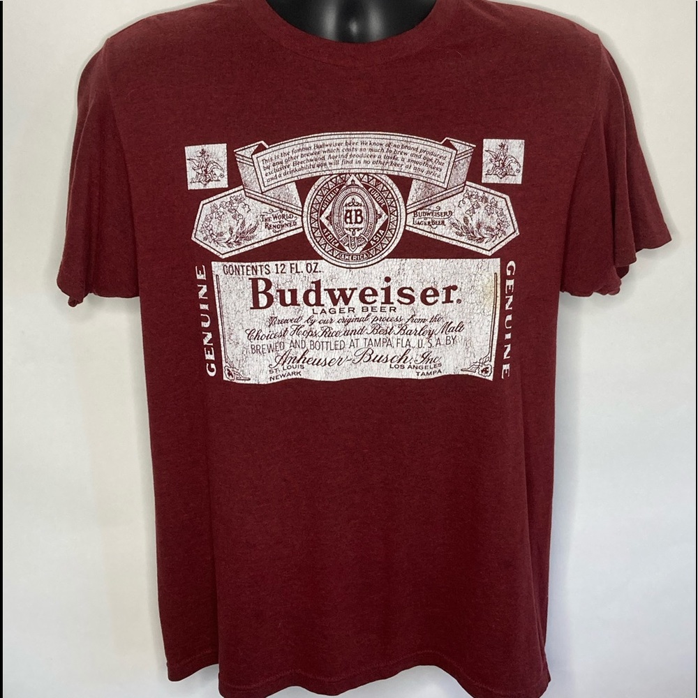 Budweiser Burgundy T-shirt Sz Med